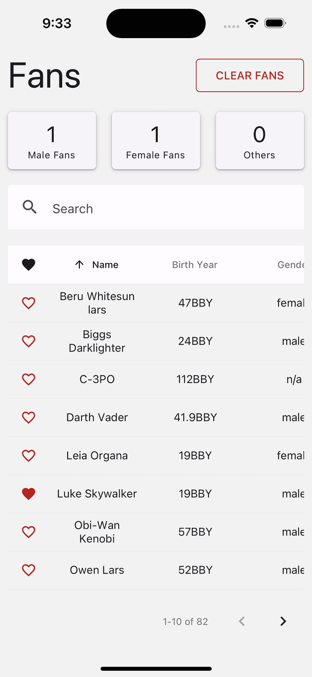 Star Wars Favorites Mobile App image